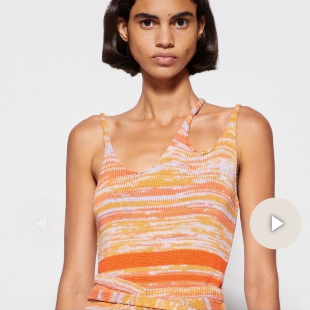 Jonathan Simkhai Avani Space-Dye Cut Out Sweater Knit Tank Top Size Small